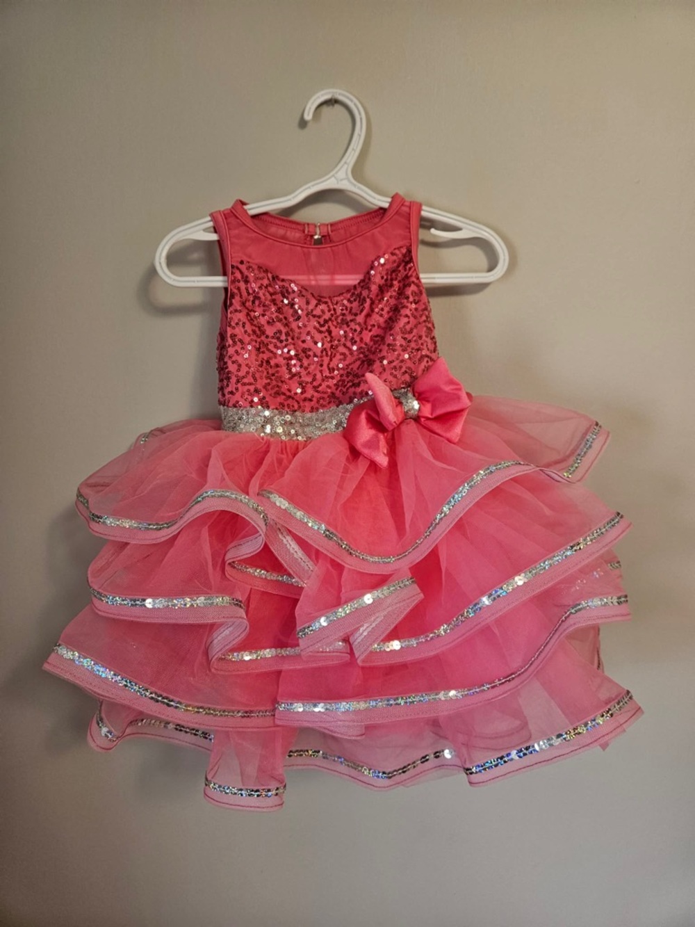 Weissman Pink Sequin Tulle Dress